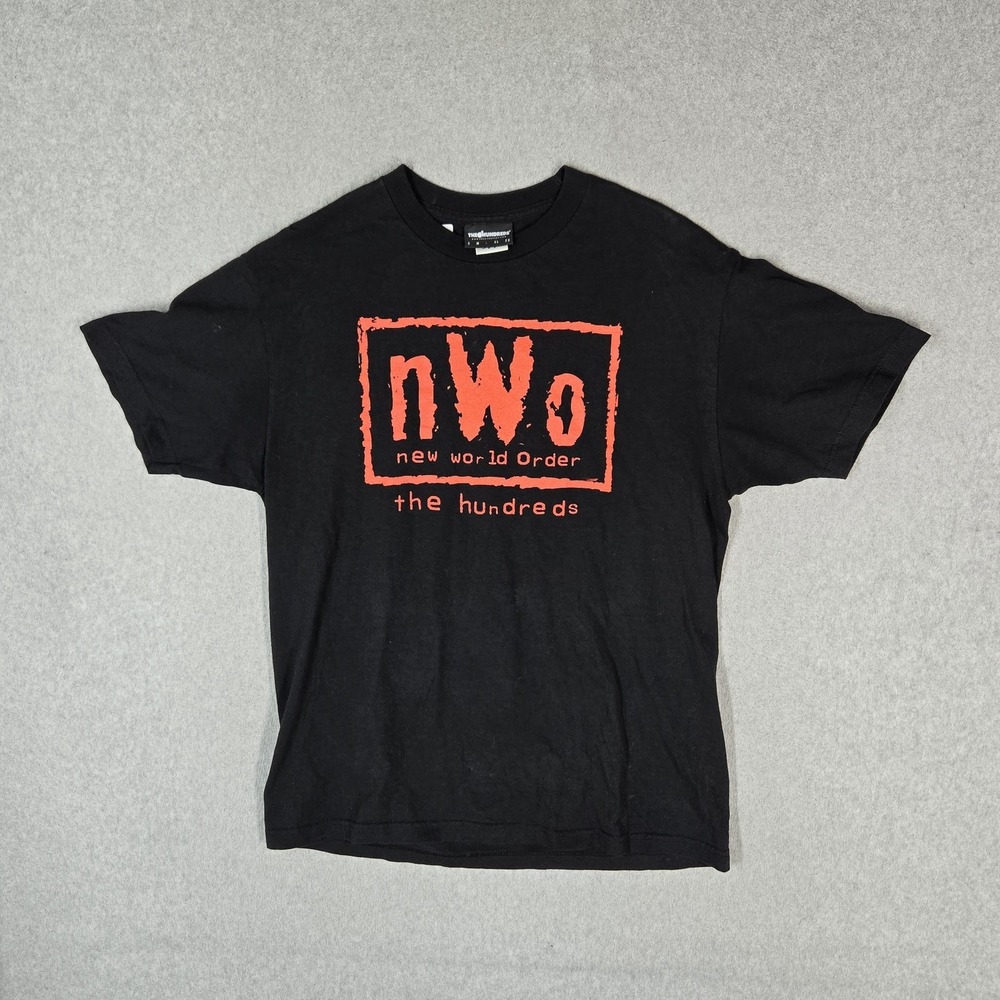 The Hundreds x WWE Men Shirt L Black Graphic NWO Logo Short Sleeve Print